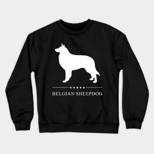 Belgian Sheepdog Dog White Silhouette Crewneck Sweatshirt